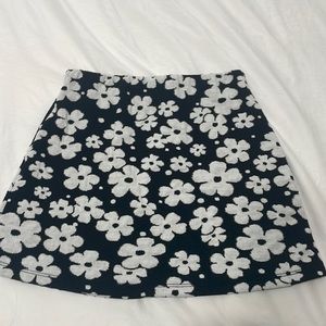 Black & white floral skirt